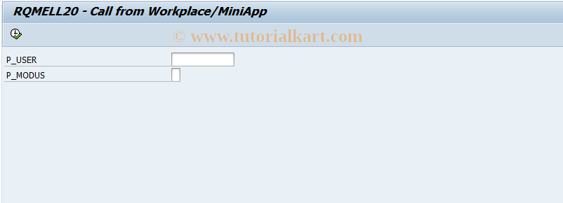 SAP TCode QM13WP - QM13 - Call from Workplace/MiniApp