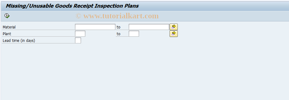 SAP TCode QP07 - List: Missing/Unusable GR InspPlans