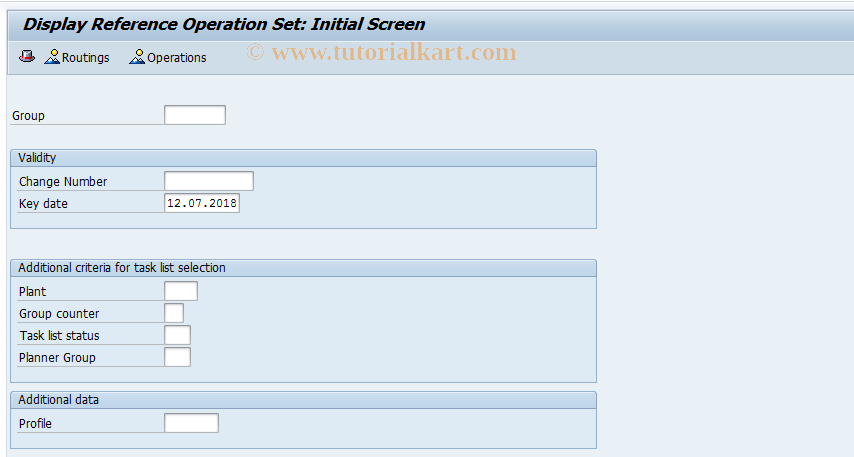 SAP TCode QP13 - Display reference operation set