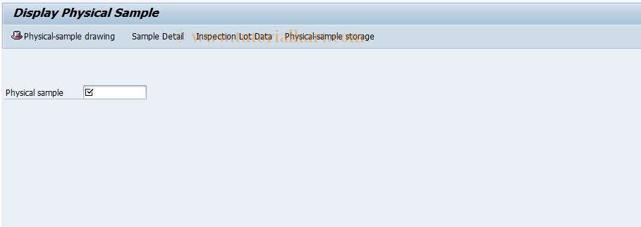 SAP TCode QPR3 - Display physical sample