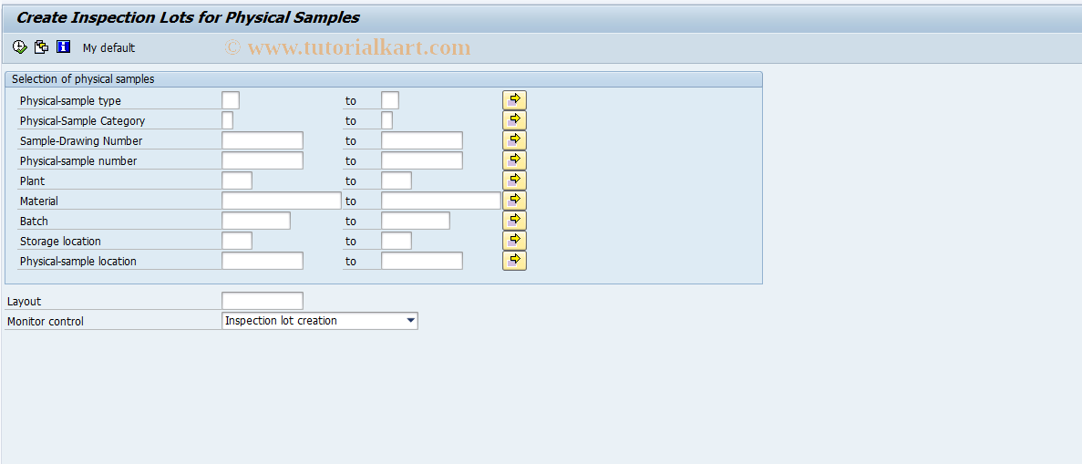 SAP TCode QPR5 - Manual inspection lots for physSamps