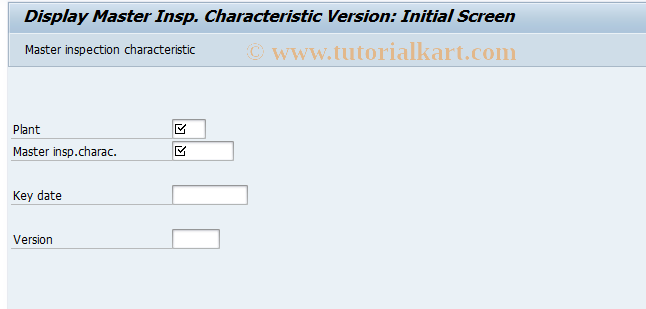 SAP TCode QS24 - Display master inspection characteristic version