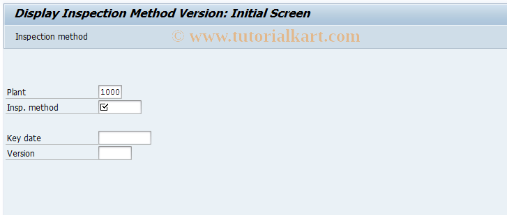 SAP TCode QS34 - Display inspection method version