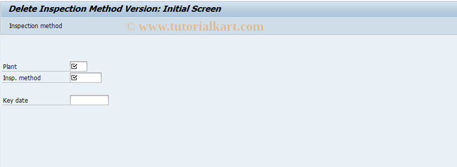 SAP TCode QS35 - Delete inspection method version