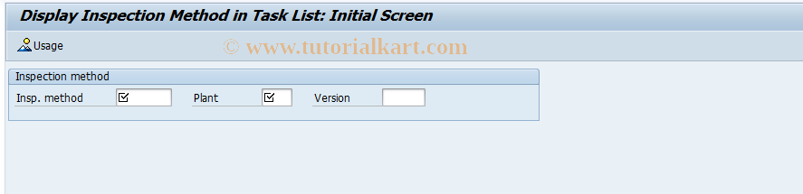 SAP TCode QS36 - Display inspection method use