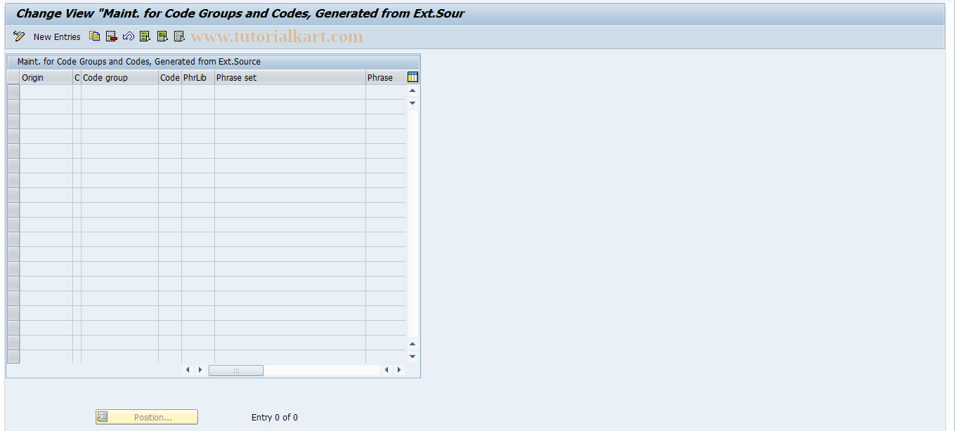 SAP TCode QS41_EXT - Mapping for Code Groups and Codes