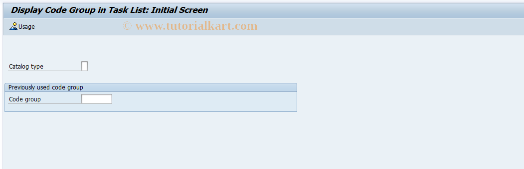 SAP TCode QS46 - Display code group use