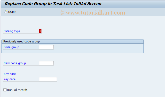 SAP TCode QS47 - Central replacement of code groups