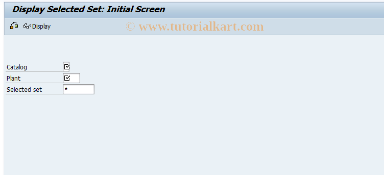 SAP TCode QS55 - Display selected set