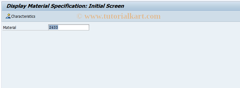 SAP TCode QS62 - Display material specification