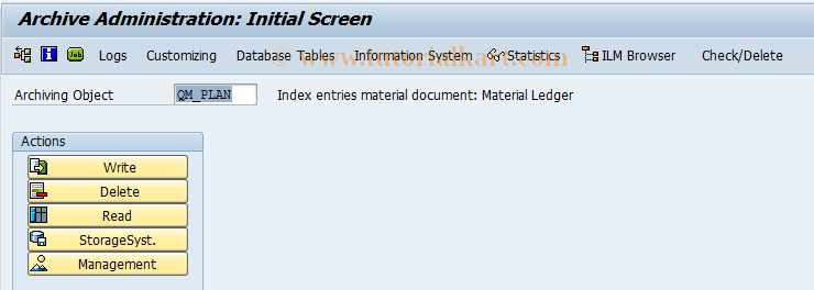 SAP TCode QSR5 - Archive inspection plans