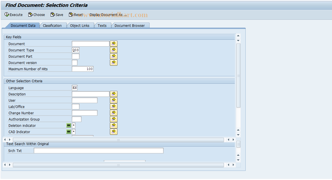 SAP TCode QV24 - Find Q-agreement (doc. type Q03)