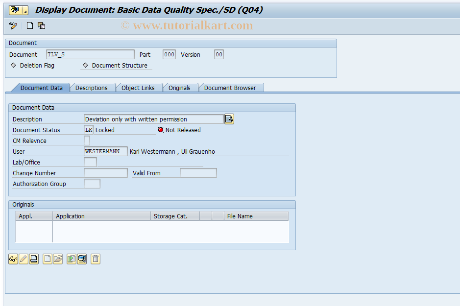 SAP TCode QV31 - Create Q-spec. (doc.type Q04)