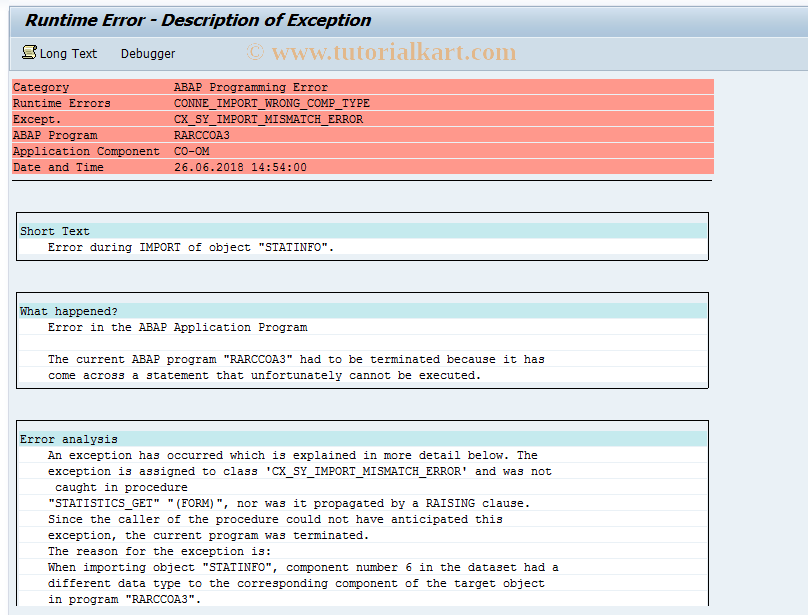 SAP TCode RARCCOA3 - CO-OM Table Analysis: Periods