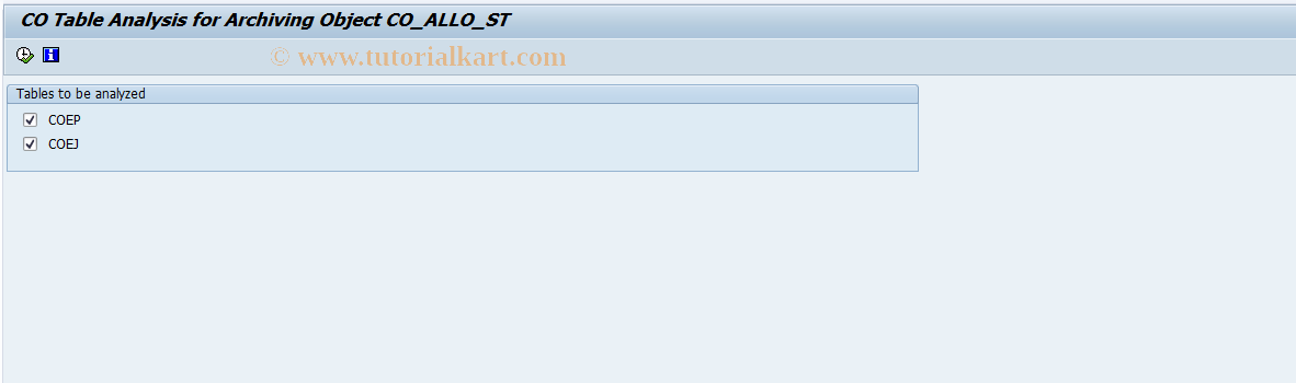 SAP TCode RARCCOAA - Table Analysis for CO_ALLO_ST