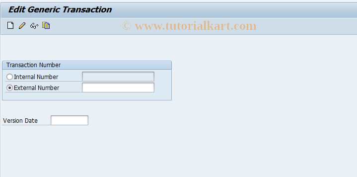 SAP TCode RCA00 - Edit Generic Transaction