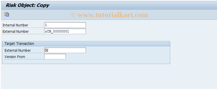 SAP TCode RCA04 - Copy Risk Object