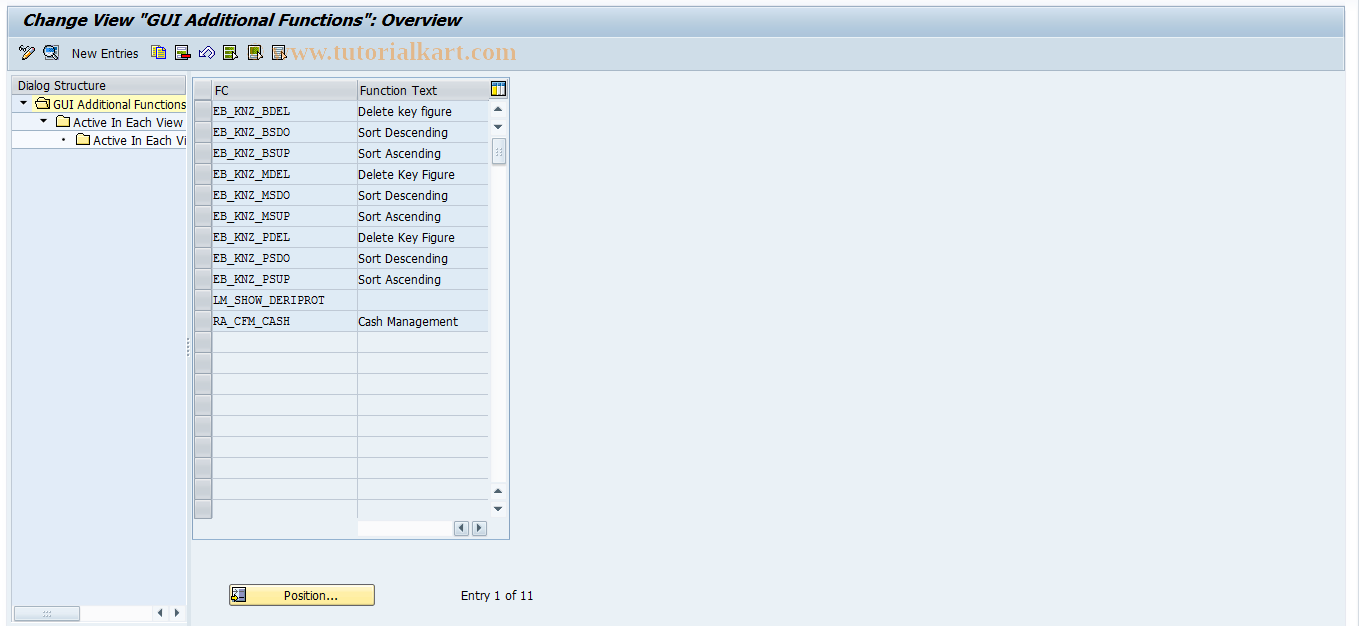 SAP TCode RCC09 - RO Control: Additional Functions