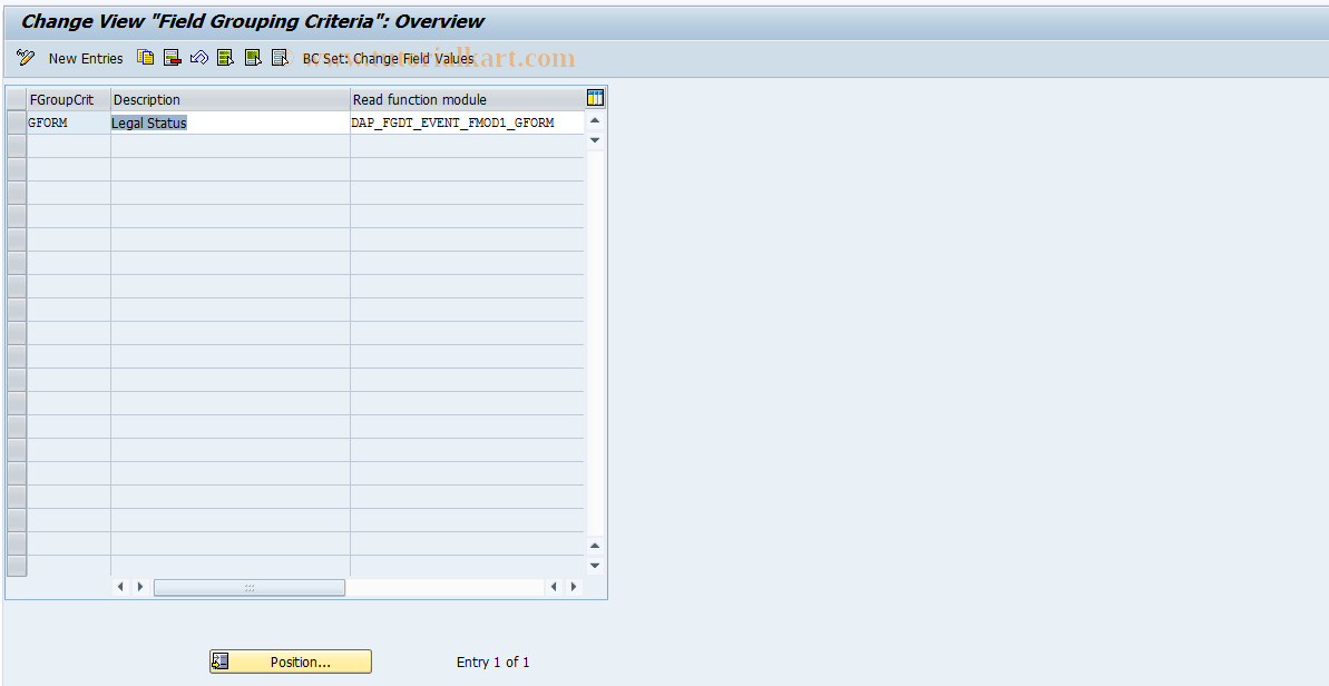 SAP TCode RCC12 - RO Control: Modification Criteria