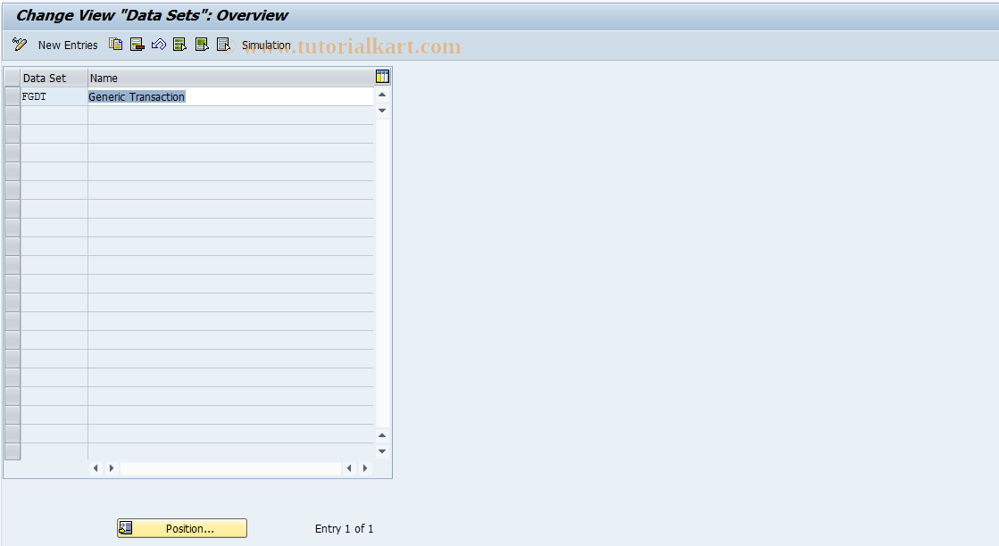 SAP TCode RCC23 - RO Control: Data Sets