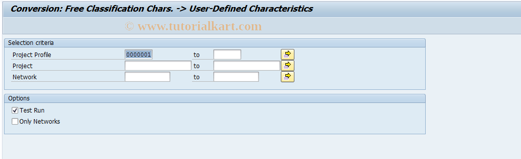 SAP TCode RCJCLMIG - Conversion report for free charact.