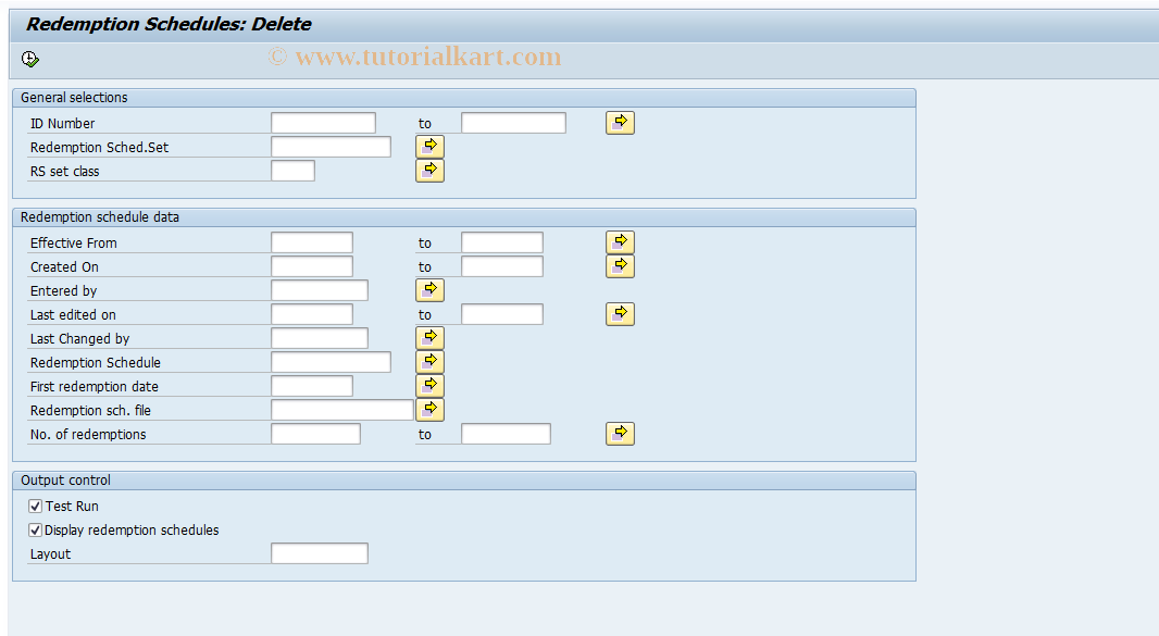 SAP TCode RDPT4 - Delete Redemption Schedules