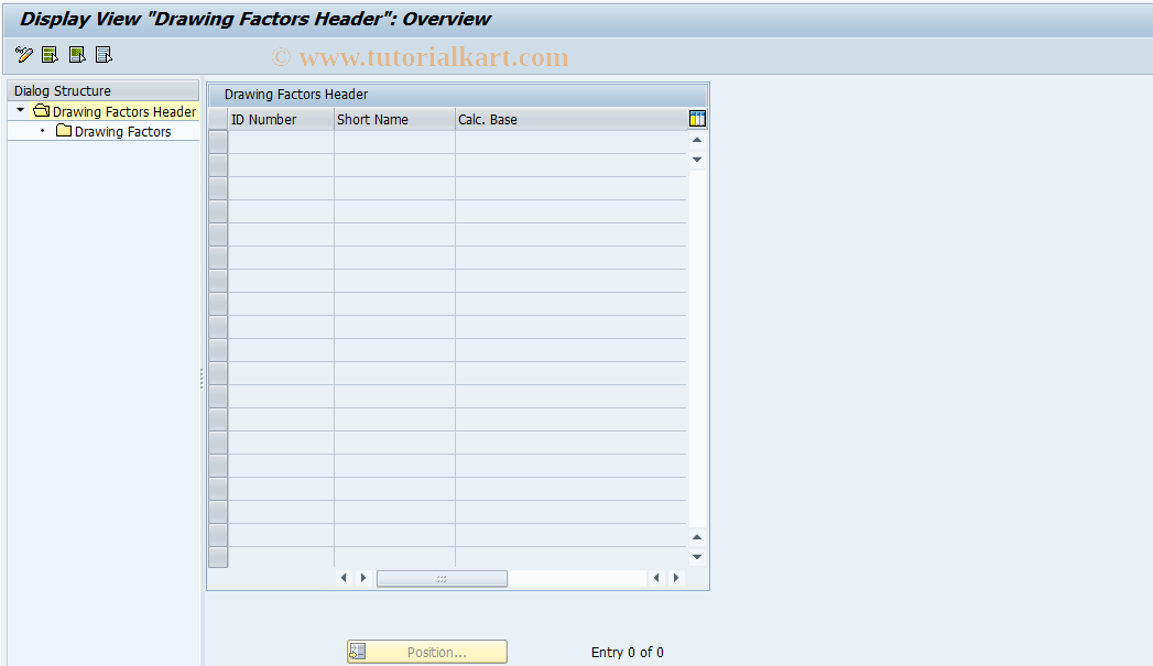 SAP TCode RDPT_FACTOR - Edit Drawing Factors