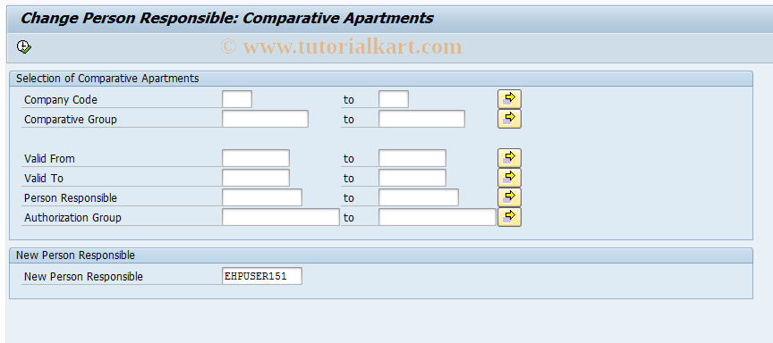 SAP TCode REAJCGRP - Change Pers.Resp: Comp. Apartments
