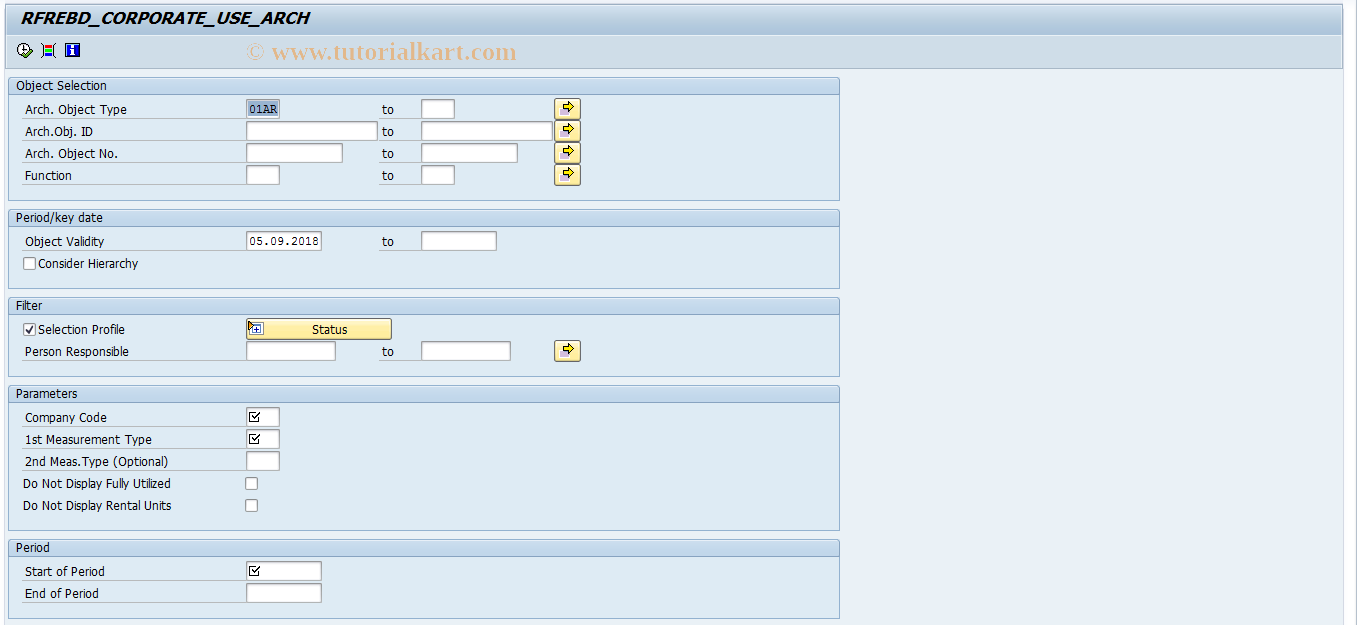 SAP TCode REBDOCC - Occupancy Planning of Architecture