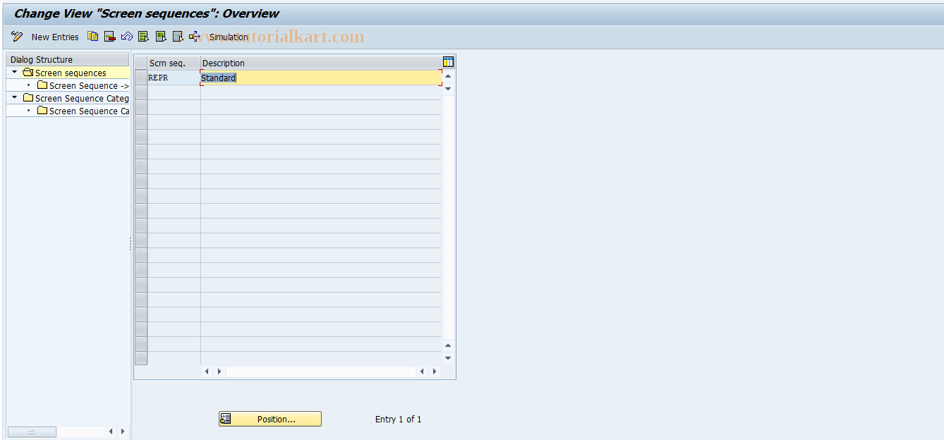 SAP TCode REBDPR0006 - PR: Screen sequences