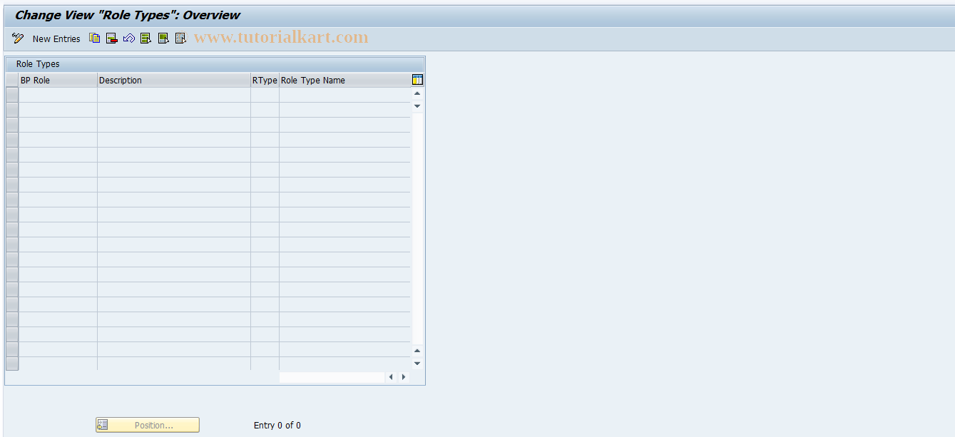 SAP TCode REBPZC - Role Types