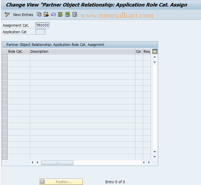 SAP TCode REBPZD - Allowed Role Categories