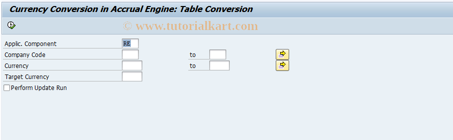 SAP TCode RECAECADJAERE - Euro Changeover: Accrual Engine RE