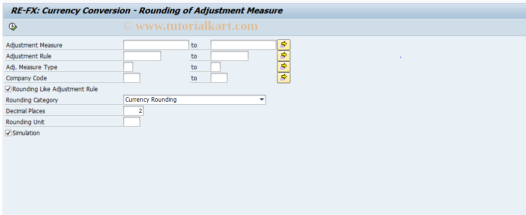 SAP TCode RECAECADJAT - Euro Changeover: Round Measure