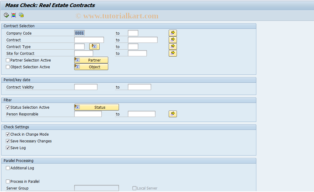 SAP TCode RECAECADJCN - Euro Changeover: Check Contracts