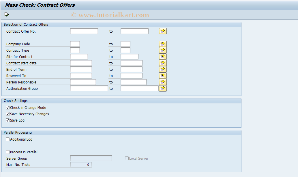 SAP TCode RECAECADJOF - Euro Changeover: Check Offers