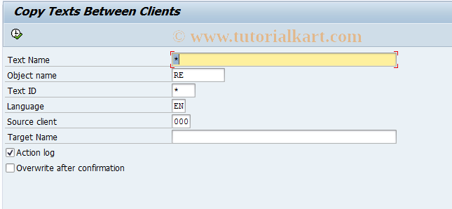 SAP TCode RECATMCLIENTCOPY - Client Copy Text Modules