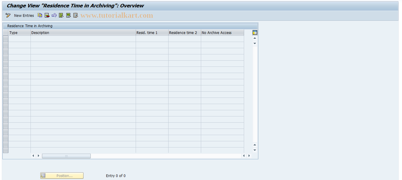 SAP TCode RECAZR - Retention Periods