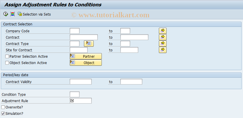 SAP TCode RECDCOAJ - Adjustment Rules for Conditions