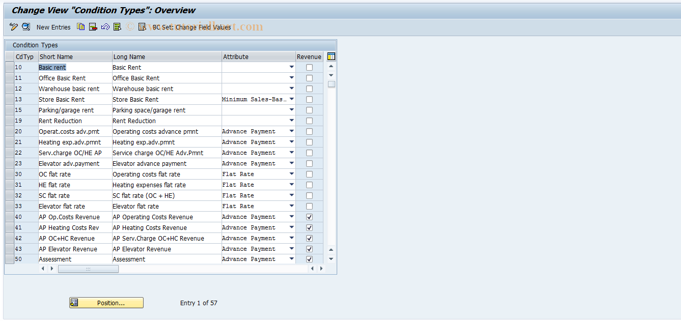 SAP TCode RECDCOND - Maintain Condition Types