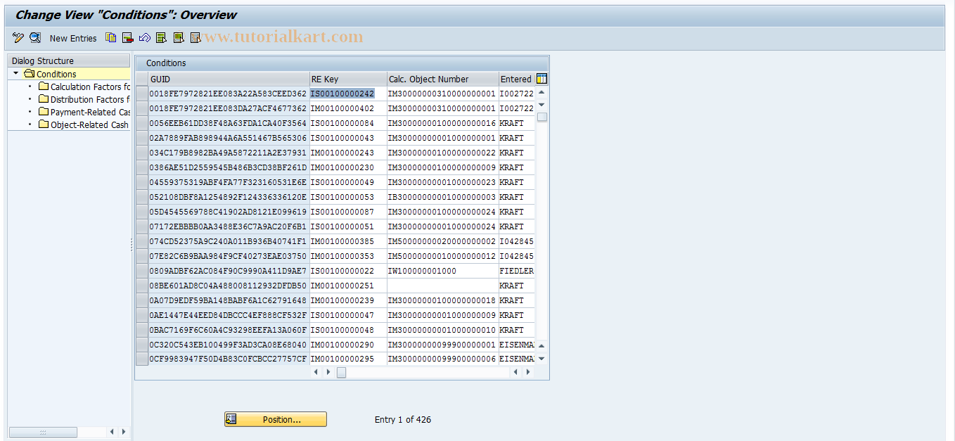 SAP TCode RECDZY - Maintenance-Conditions-View Cluster