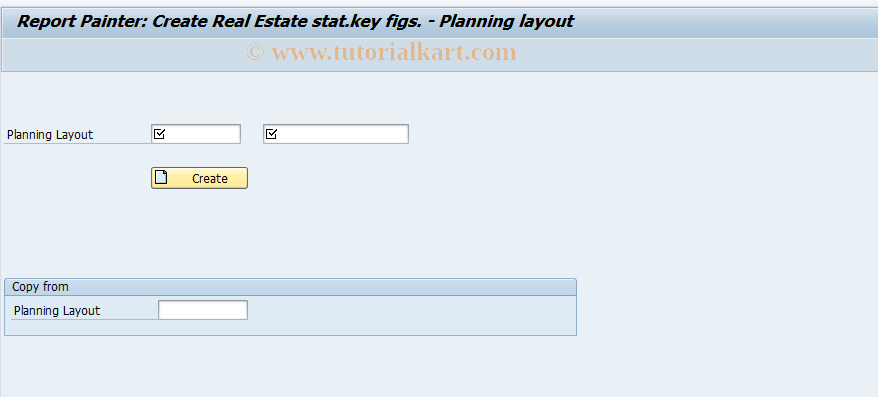 SAP TCode RECOPLKYFLAY01 - Create  Statistical  KF Planning Layout