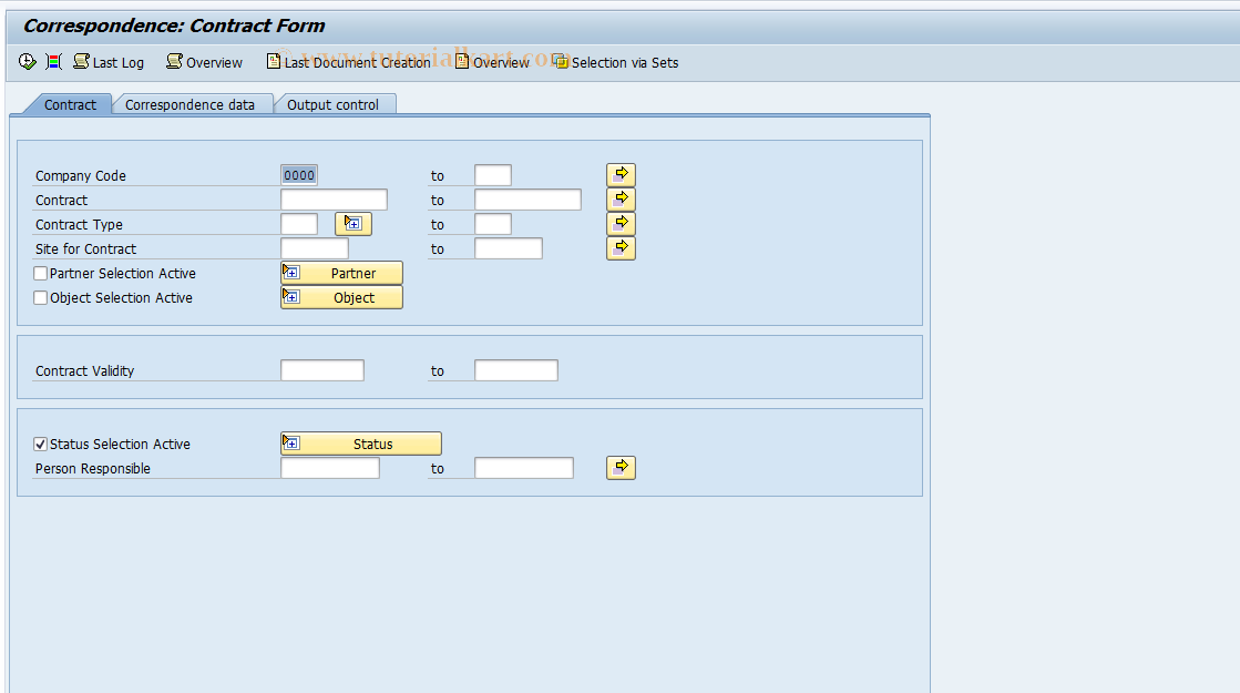 SAP TCode RECPA420 - Contract Form