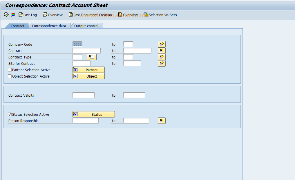 SAP TCode RECPA500 - Contract Account Sheet