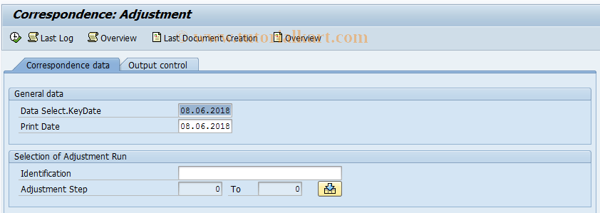 SAP TCode RECPA600 - Adjustment