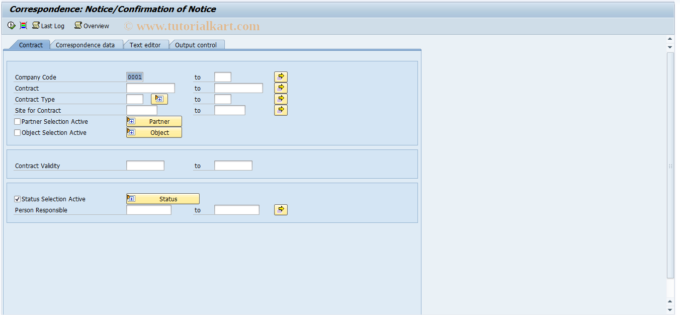 SAP TCode RECPA700 - Notice/Confirmation of Notice