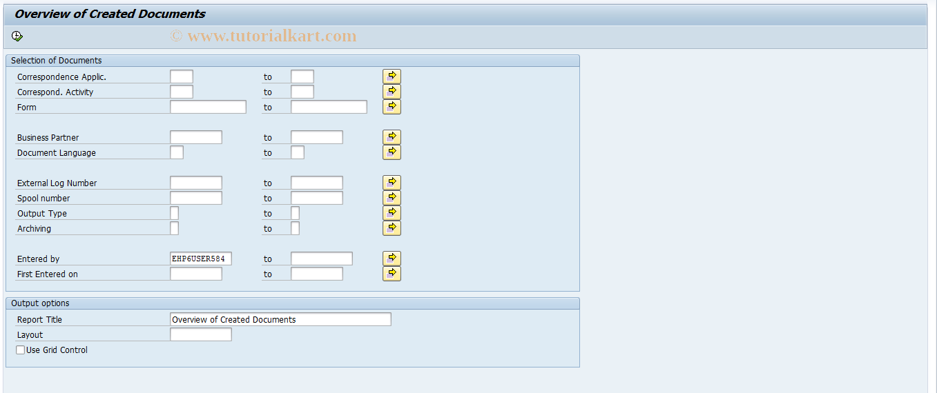 SAP TCode RECPDOC - Overview of Created Documents