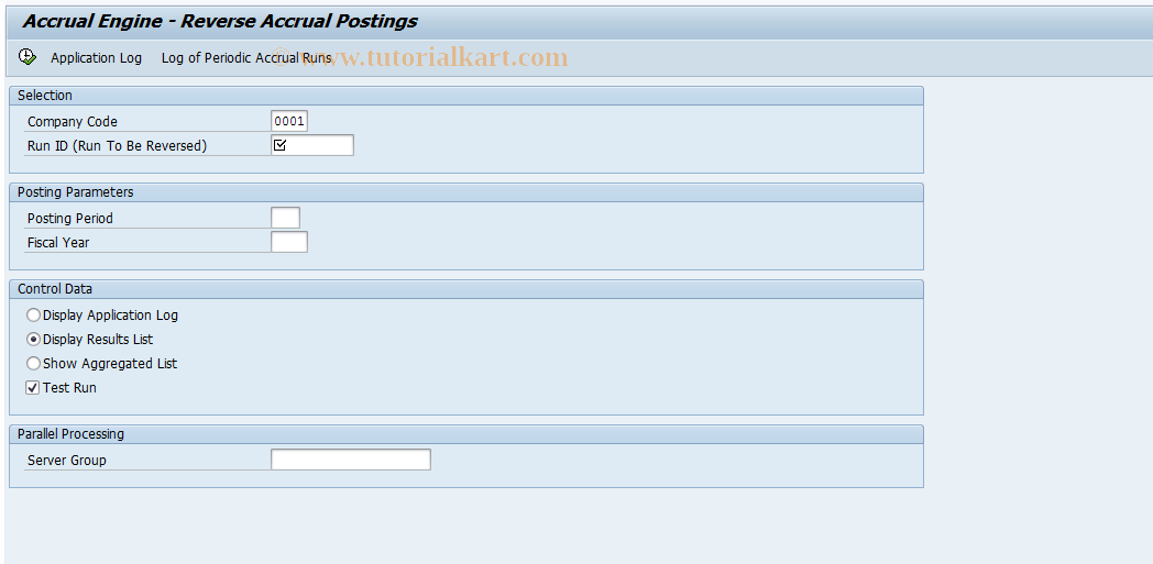 SAP TCode REEXACRPPRV - Reverse Contracts Accruals/Deferrals