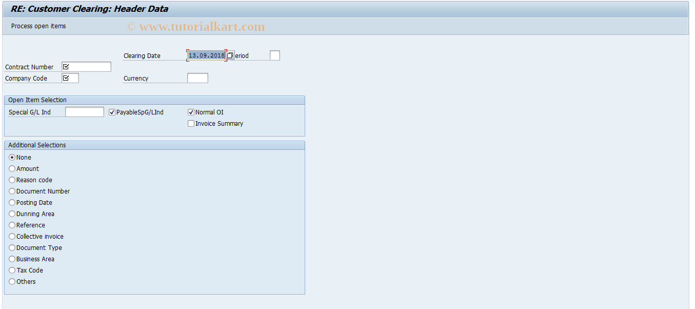 SAP TCode REEXFB1D - RE: Customer Clearing