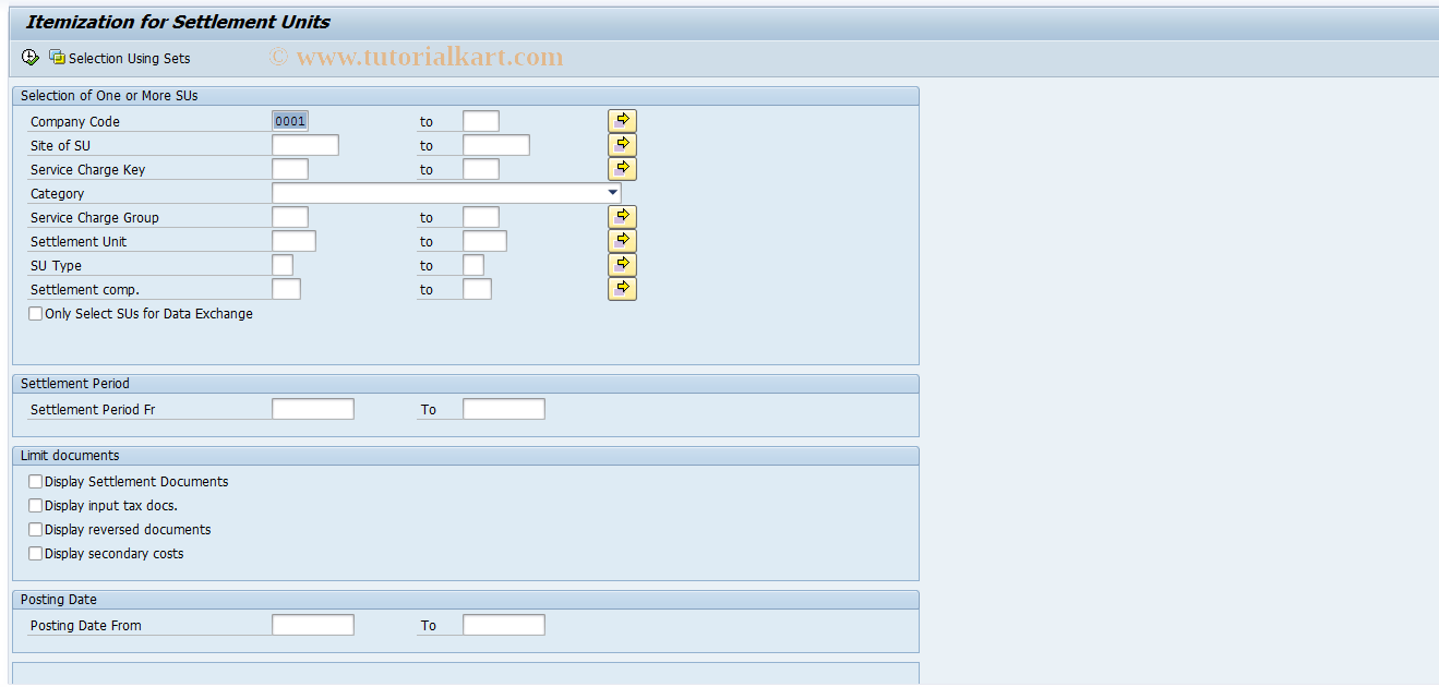 SAP TCode REEXPOSTCC - Itemization for Settlement Units